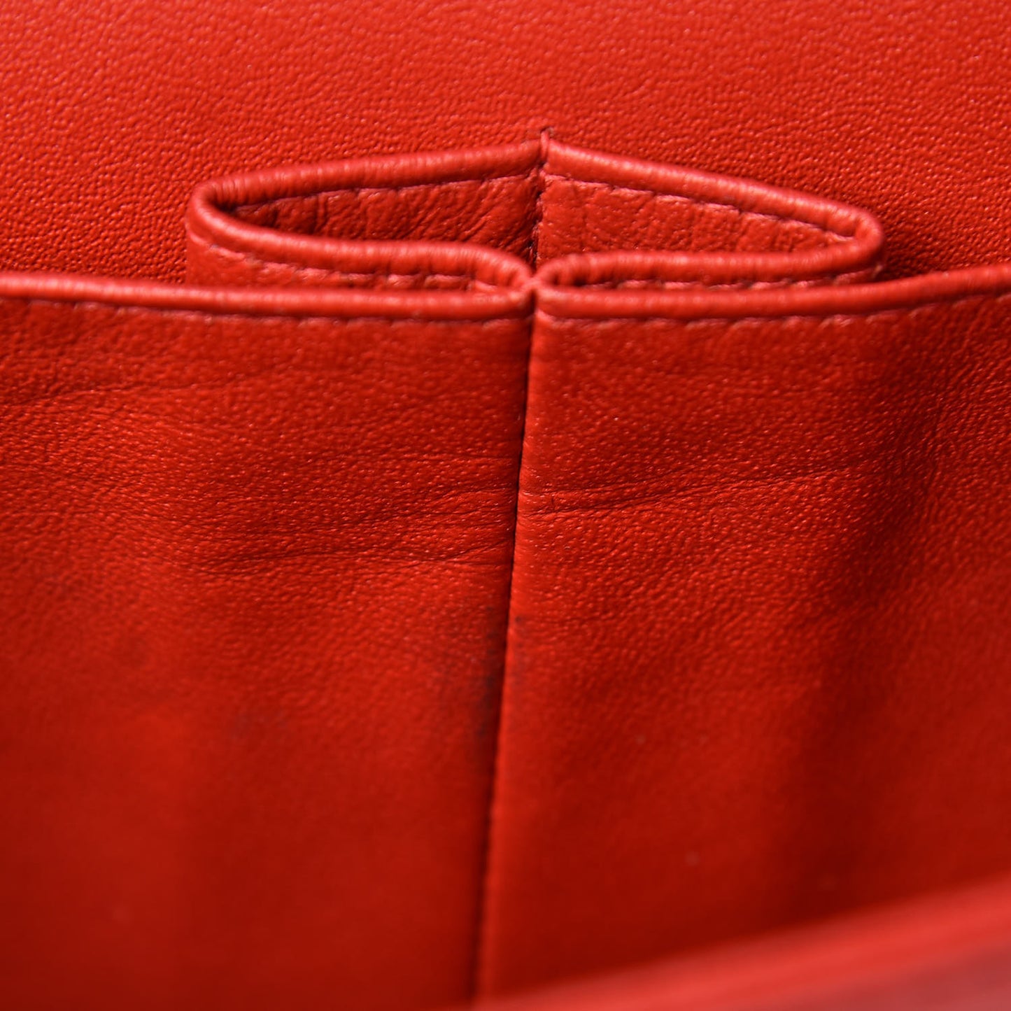 Lambskin Quilted Jumbo Double Flap Red