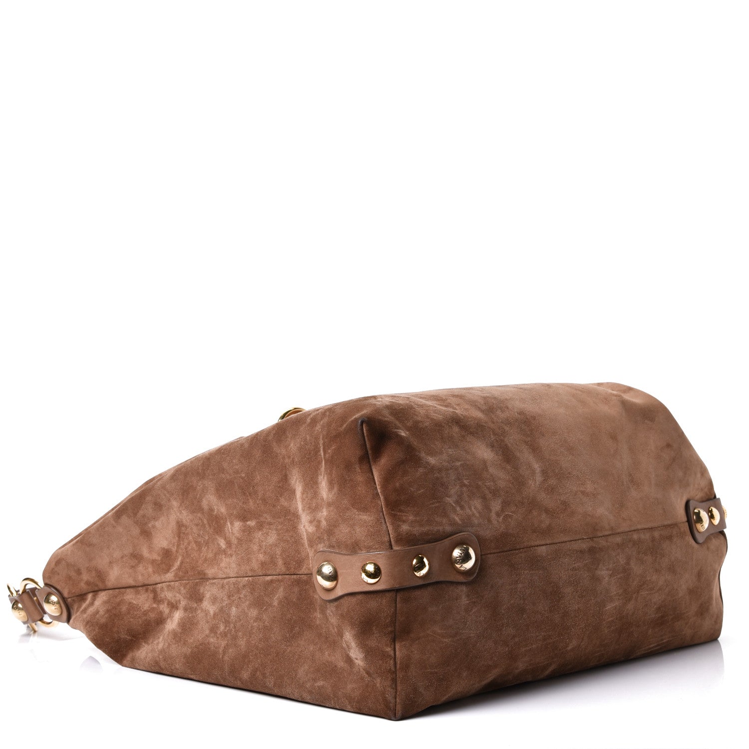 Lanvin Suede Studded Hobo Taupe 6 of 14