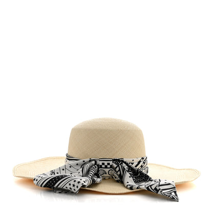 Hermes Straw Sangles En ZigZag Ingrid Panama Hat 57 Naturel Black 6 of 9