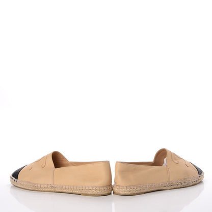 Chanel Lambskin CC Espadrilles 41 Beige Black 5 of 21