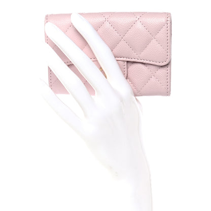 Chanel Caviar Quilted Flap Card Holder Wallet Light Pink 2 of 9
