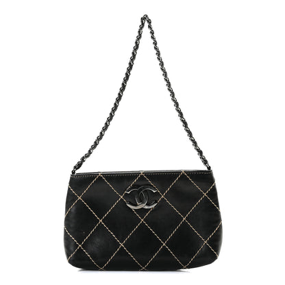 Chanel Lambskin Surpique Stitch Pochette Black 1 of 8