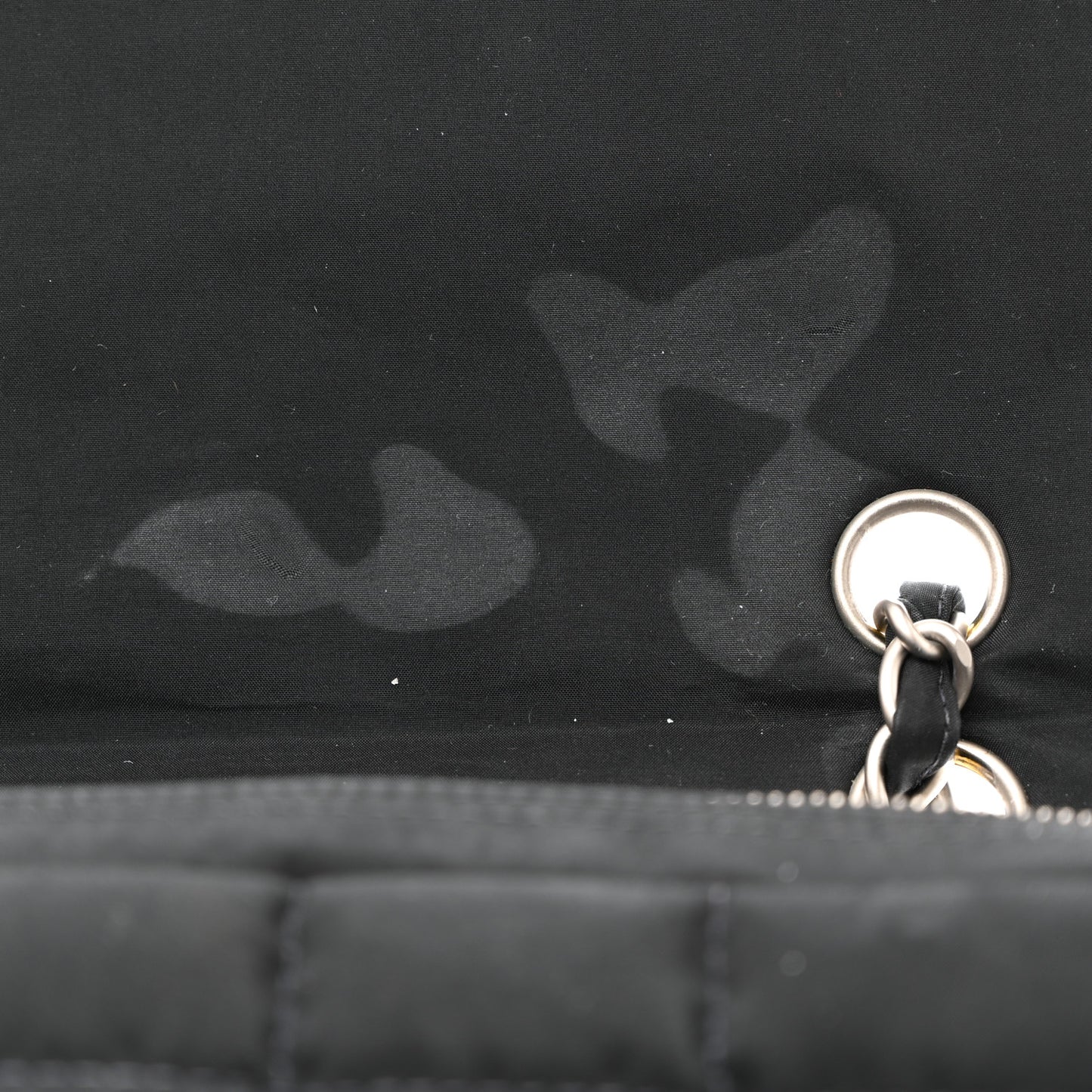 Nylon Square Quilted Flap Black