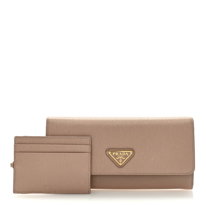 Prada Vitello Move Continental Flap Travel Wallet Cipria 2 of 7