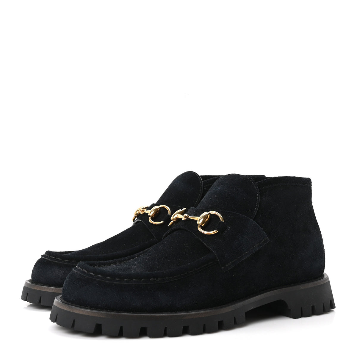 Gucci Suede Horsebit Womens Ankle Boots 38 Black 4 of 10