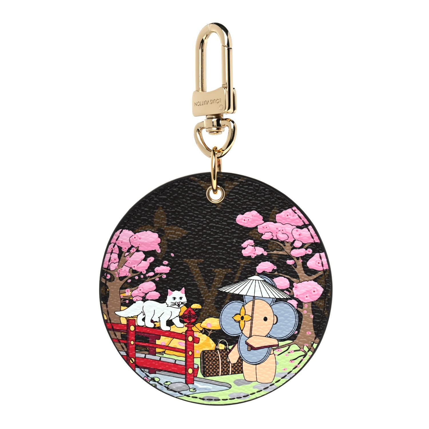 Louis Vuitton Monogram 2021 Christmas Animation Japanese Garden Bag Charm Key Ring Wisteria Pink 1 of 5