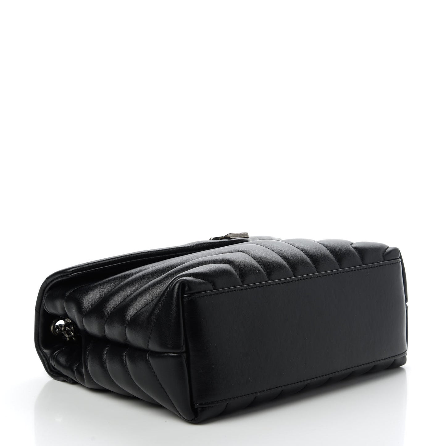 Calfskin Y Quilted Monogram Small Charm Loulou Chain Satchel Black