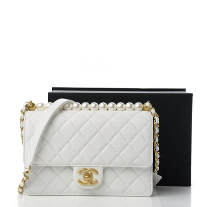 Chanel Lambskin Quilted Small Chic Pearls Flap White 11 of 11