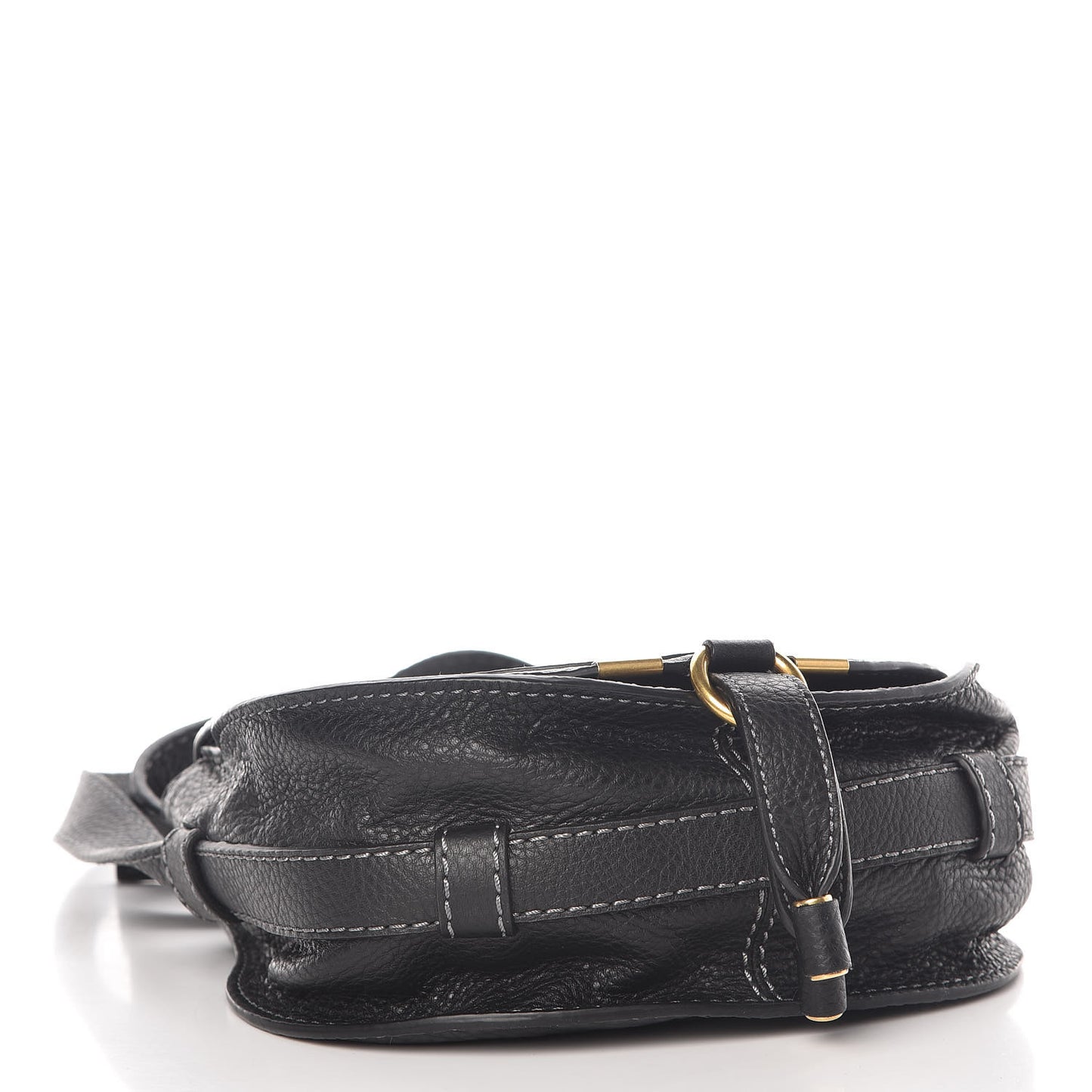 Calfskin Mini Marcie Round Crossbody Bag Black