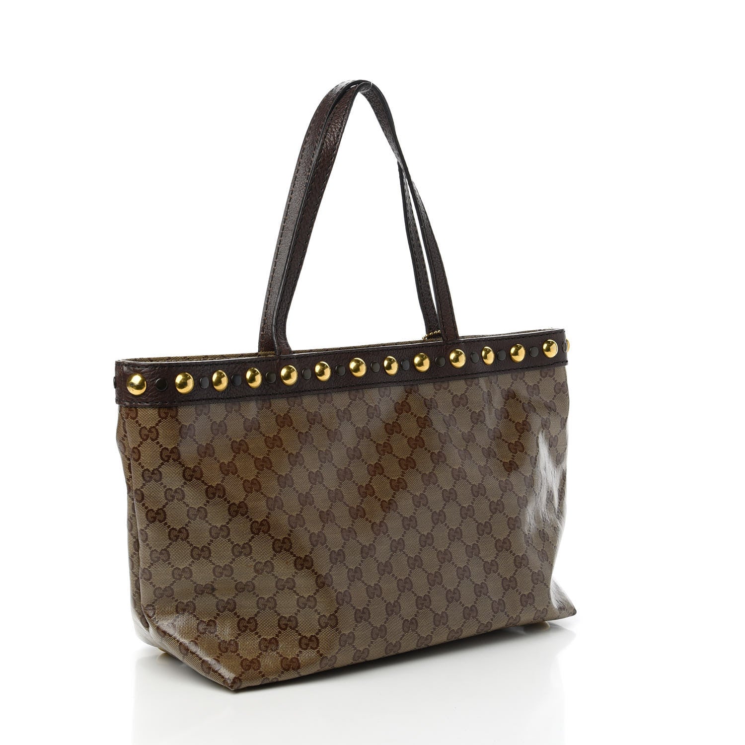 Gucci Crystal Monogram Medium Babouska Tote Dark Brown 3 of 12