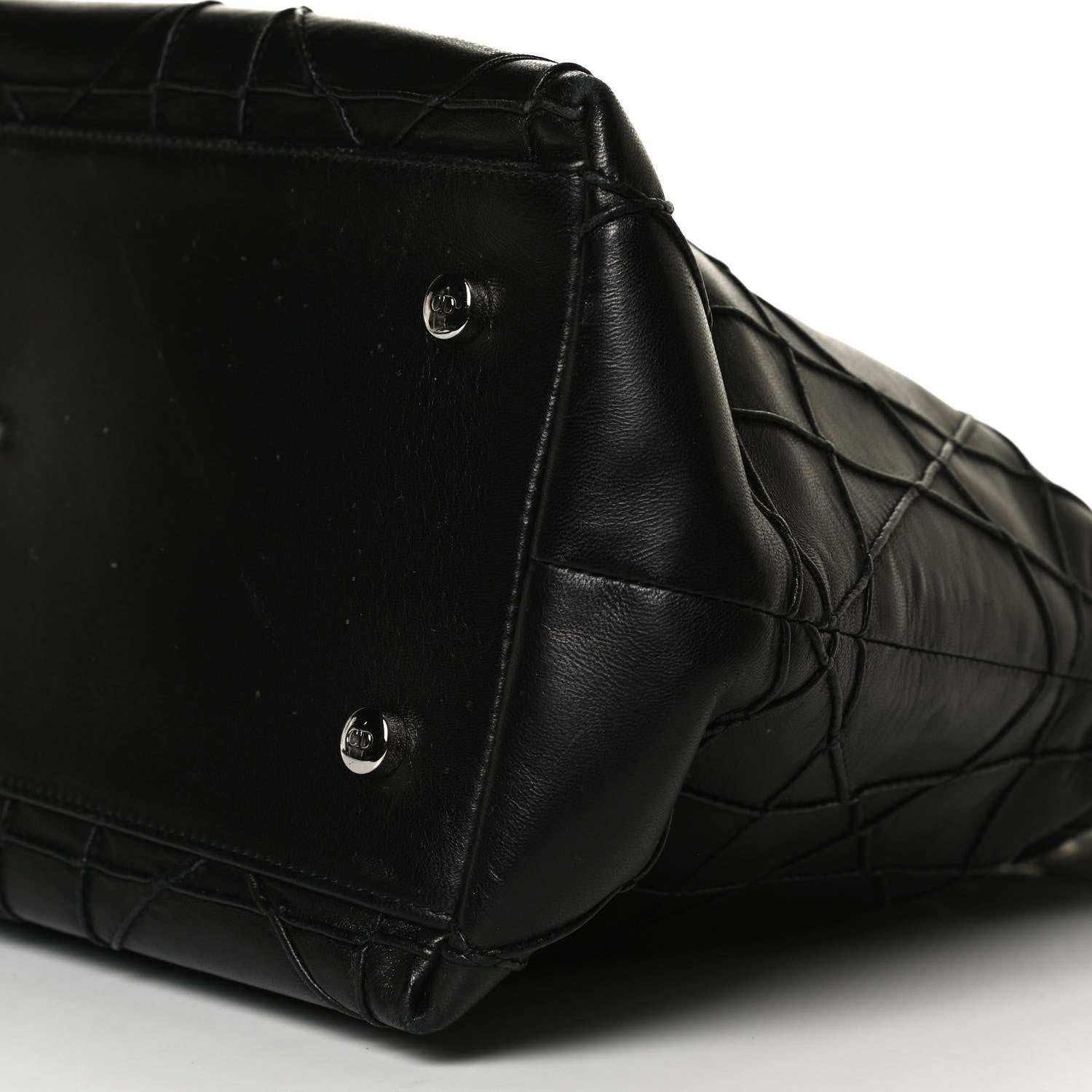 Christian Dior Lambskin Cannage Medium Granville Tote Black 8 of 14