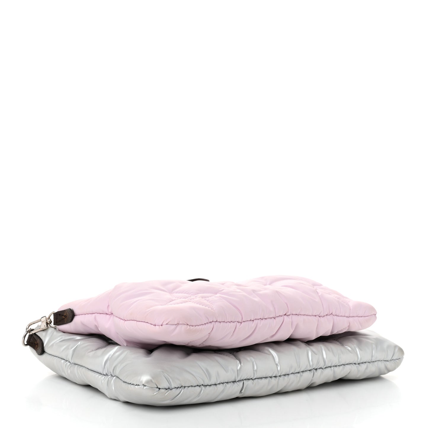 Econyl Monogram Pillow Maxi Multi Pochette Accessories Silver Pale Pink