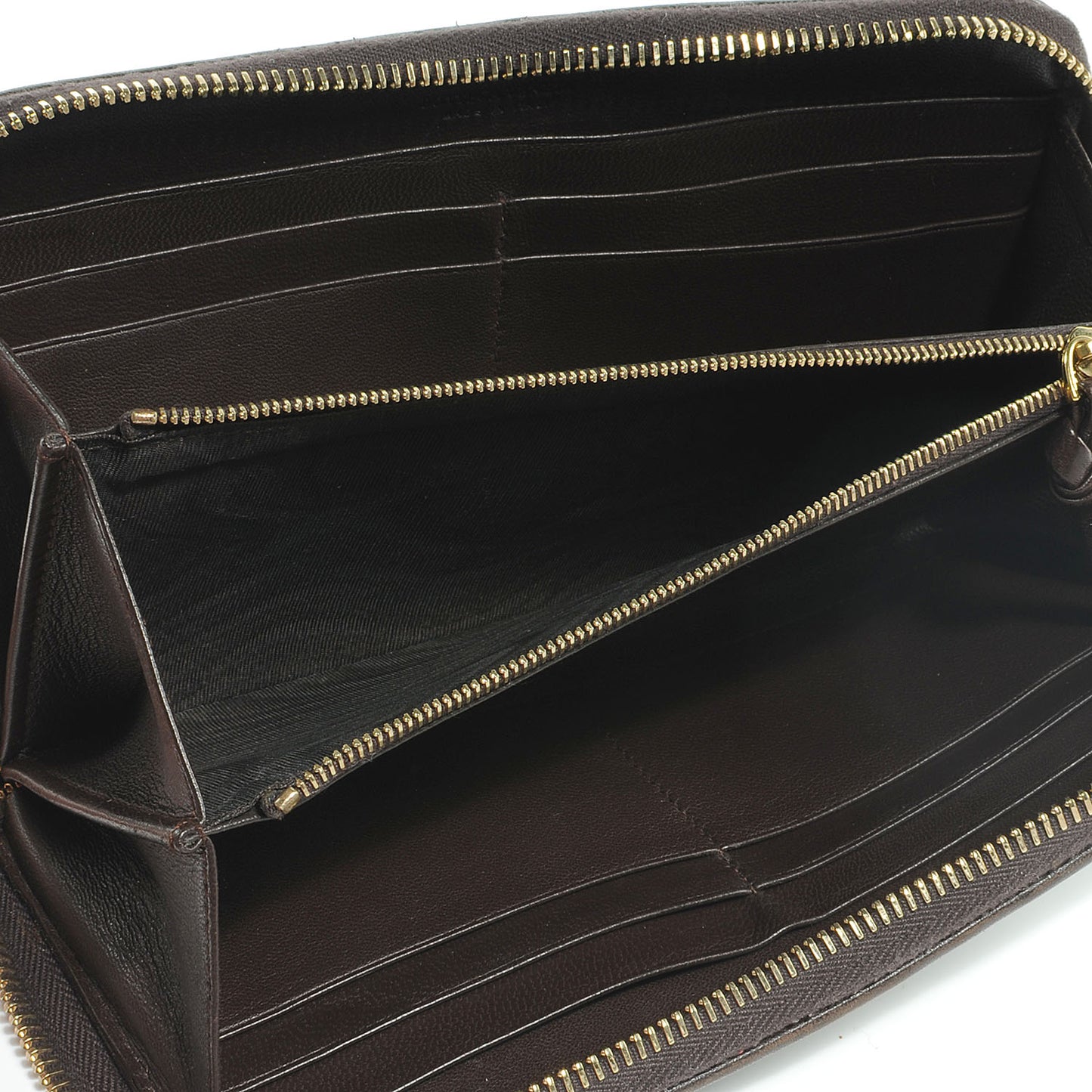 Nappa Intrecciato Zip Around Wallet Ebano