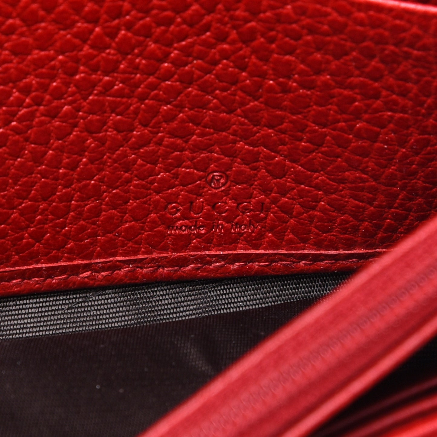 Dollar Calfskin GG Marmont Continental Wallet Hibiscus Red