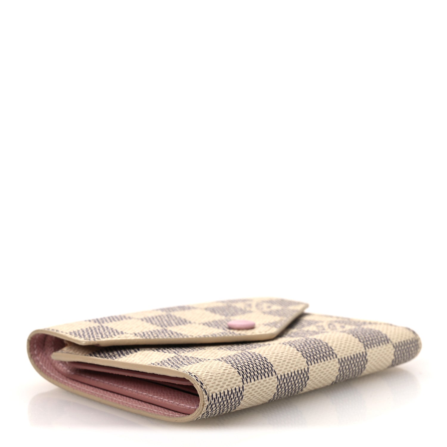 Louis Vuitton Damier Azur Victorine Wallet Rose Ballerine 4 of 7