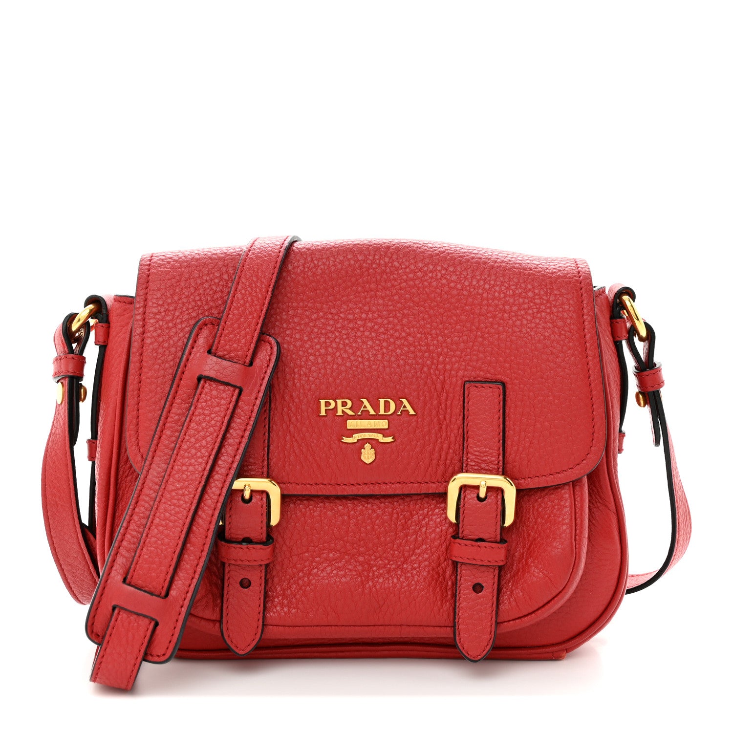 Prada Vitello Daino Messenger Bag Rosso 1 of 11