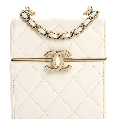 Chanel Lambskin Quilted Small Box With Chain White 8 of 16
