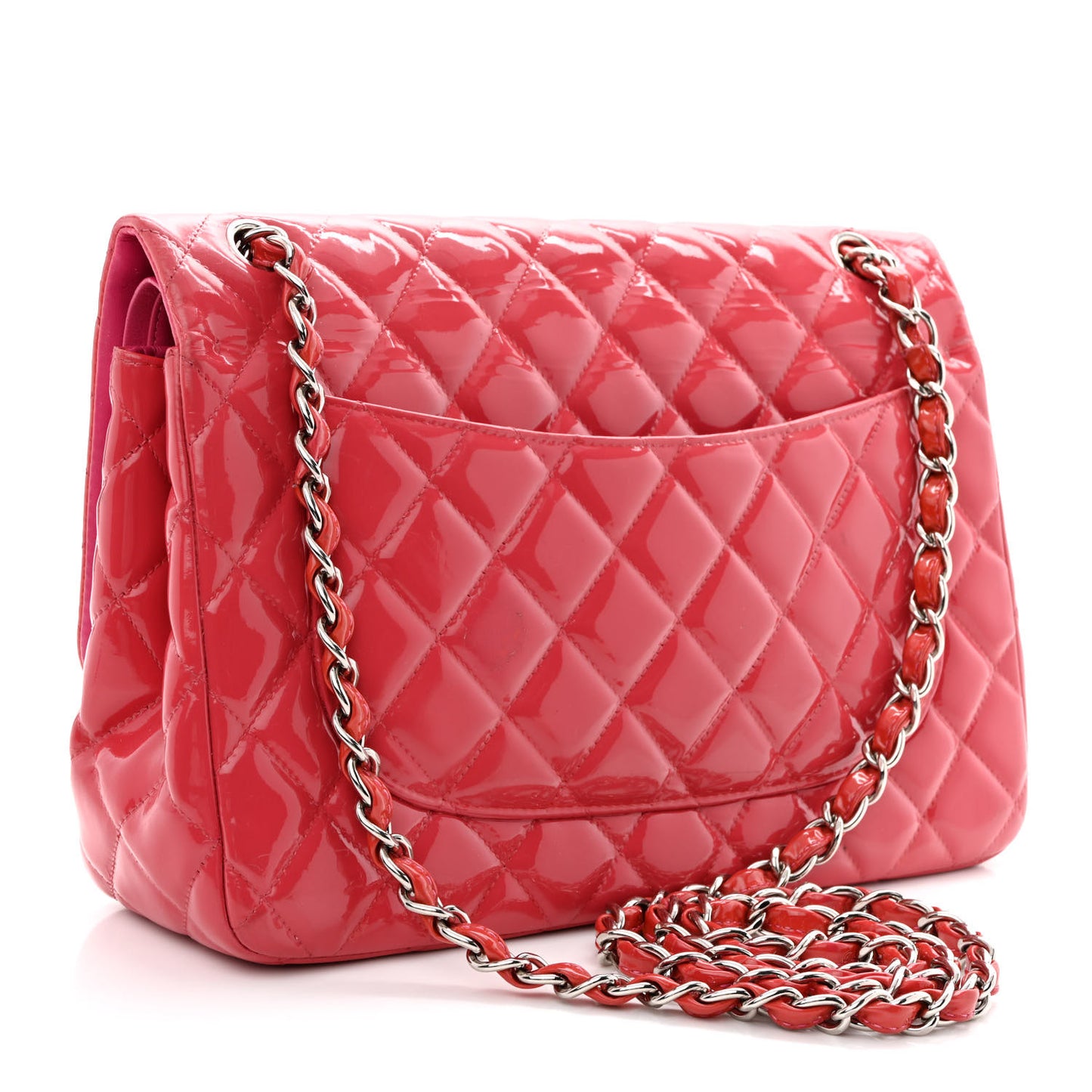 Patent Quilted Jumbo Double Flap Pink