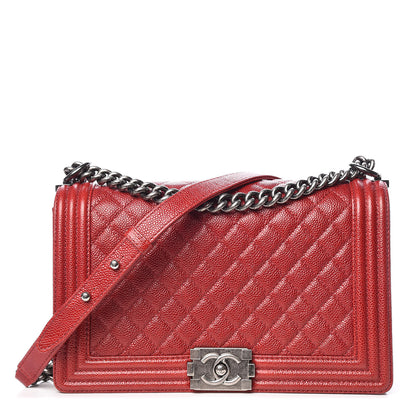 Chanel Caviar Quilted New Medium Boy Flap Dark Red 1 of 11