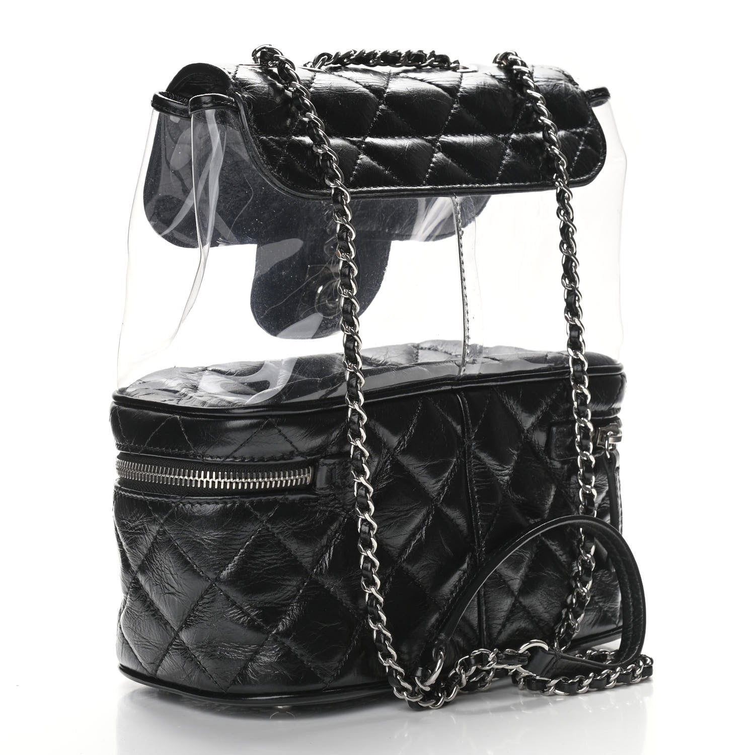 Chanel Crumpled Calfskin PVC Quilted Backpack Black 3 of 11