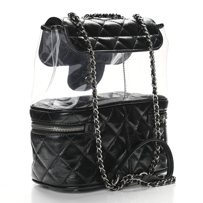Chanel Crumpled Calfskin PVC Quilted Backpack Black 3 of 11