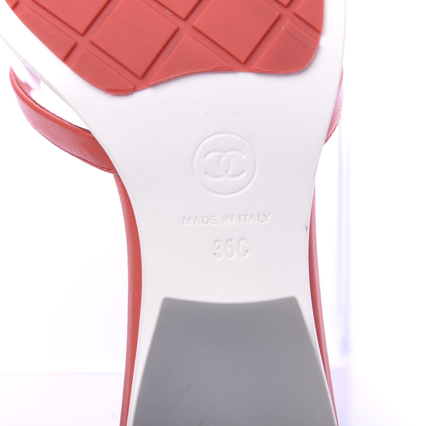 Lambskin PVC Mule Transparent 36 Red