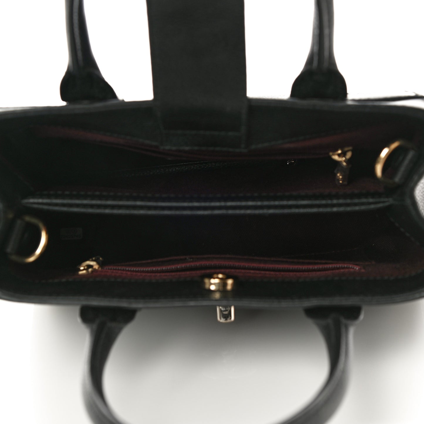 Grained Calfskin Mini Neo Executive Shopper Tote Black