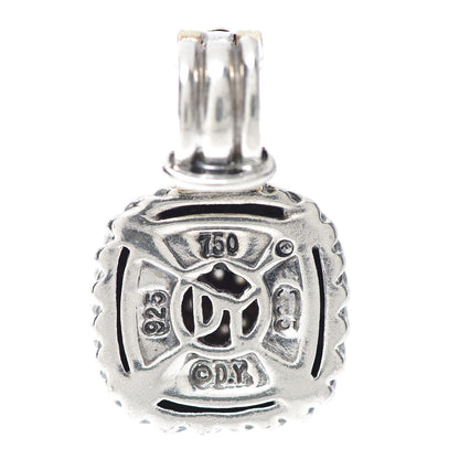 David Yurman Sterling Silver 18K Yellow Gold Diamond 7mm Albion Enhancer Pendant 3 of 3