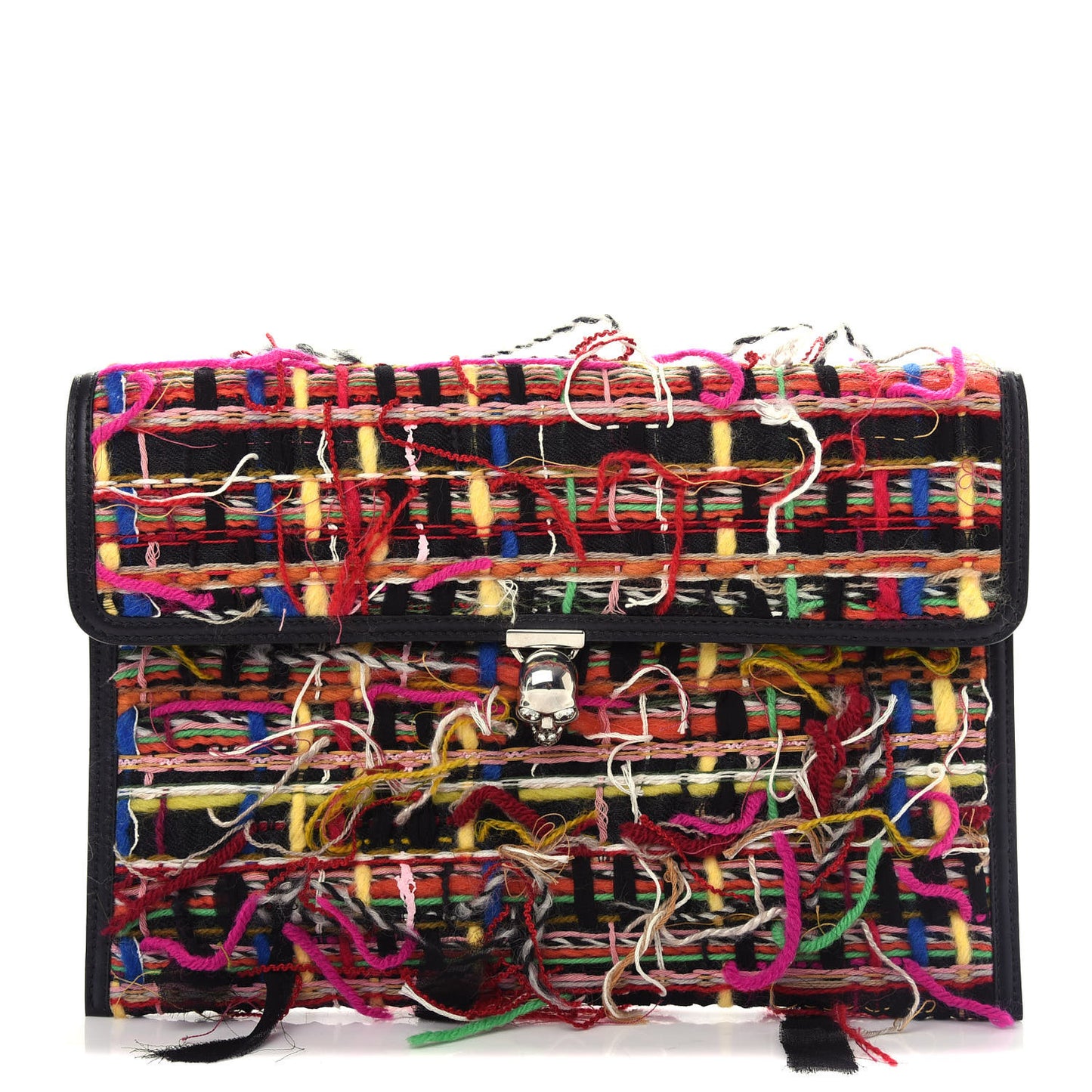 Tweed Skull Envelope Clutch