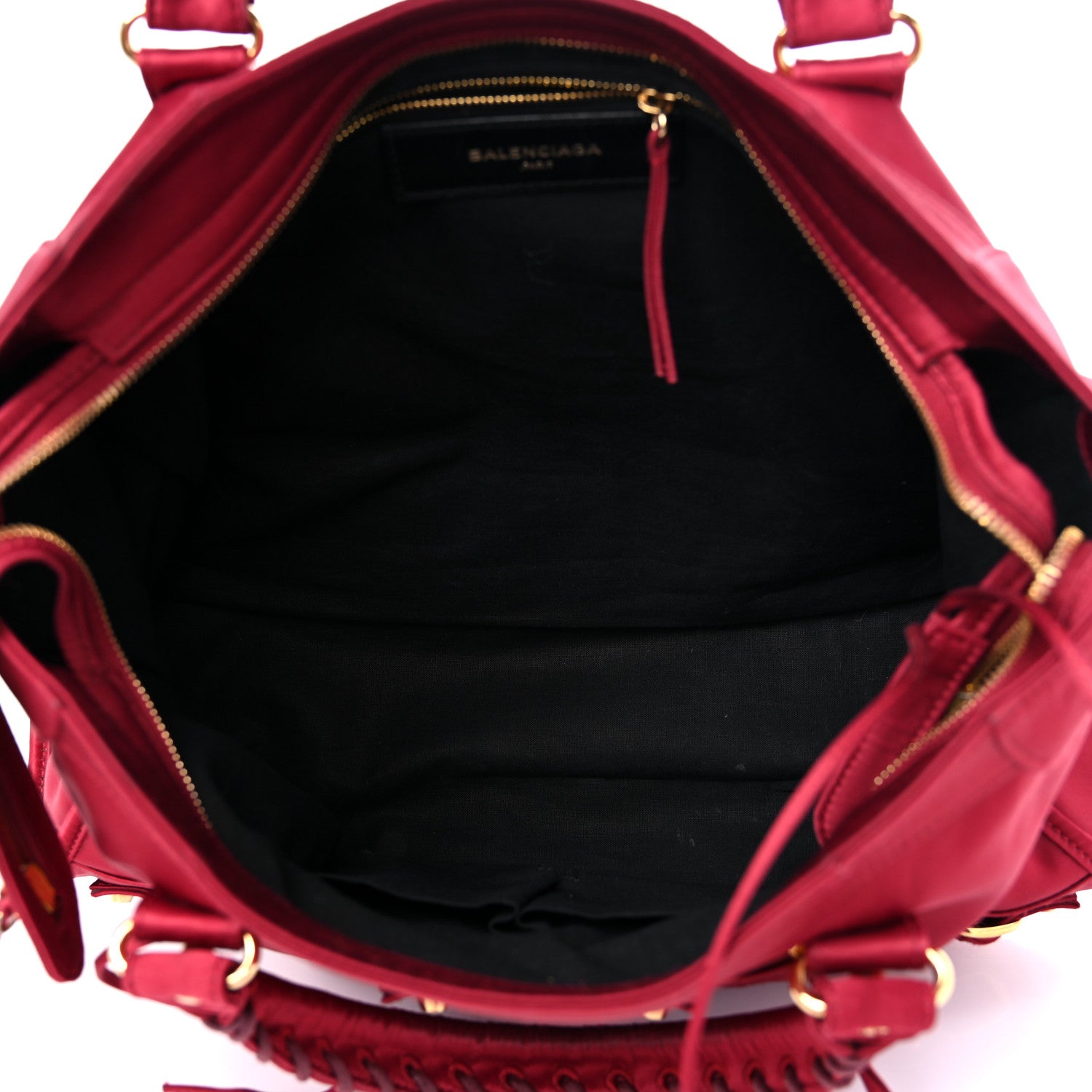 Balenciaga Satin Classic Gold Hardware City Red 5 of 13