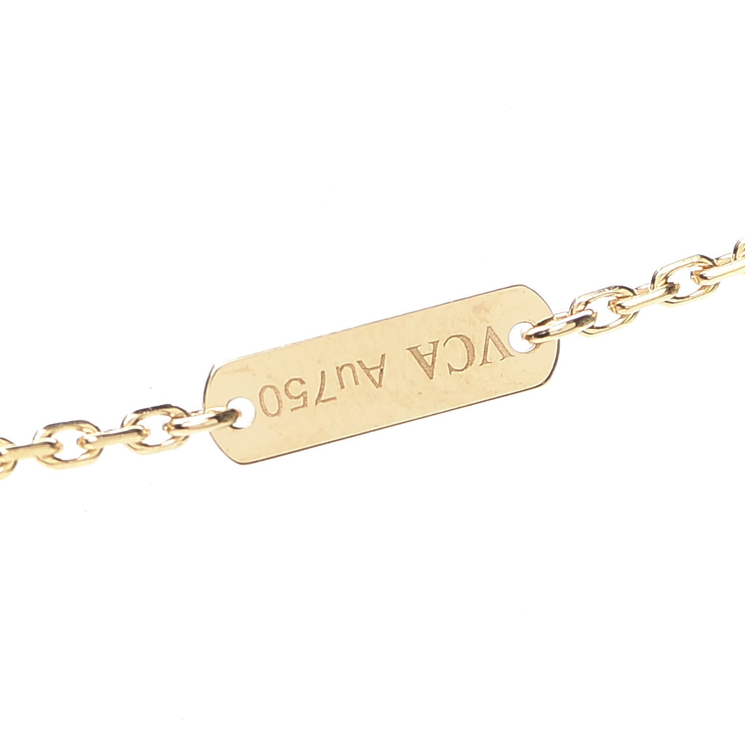 Van Cleef & Arpels 18K Yellow Gold Diamond Vintage Alhambra Pendant Necklace 6 of 8