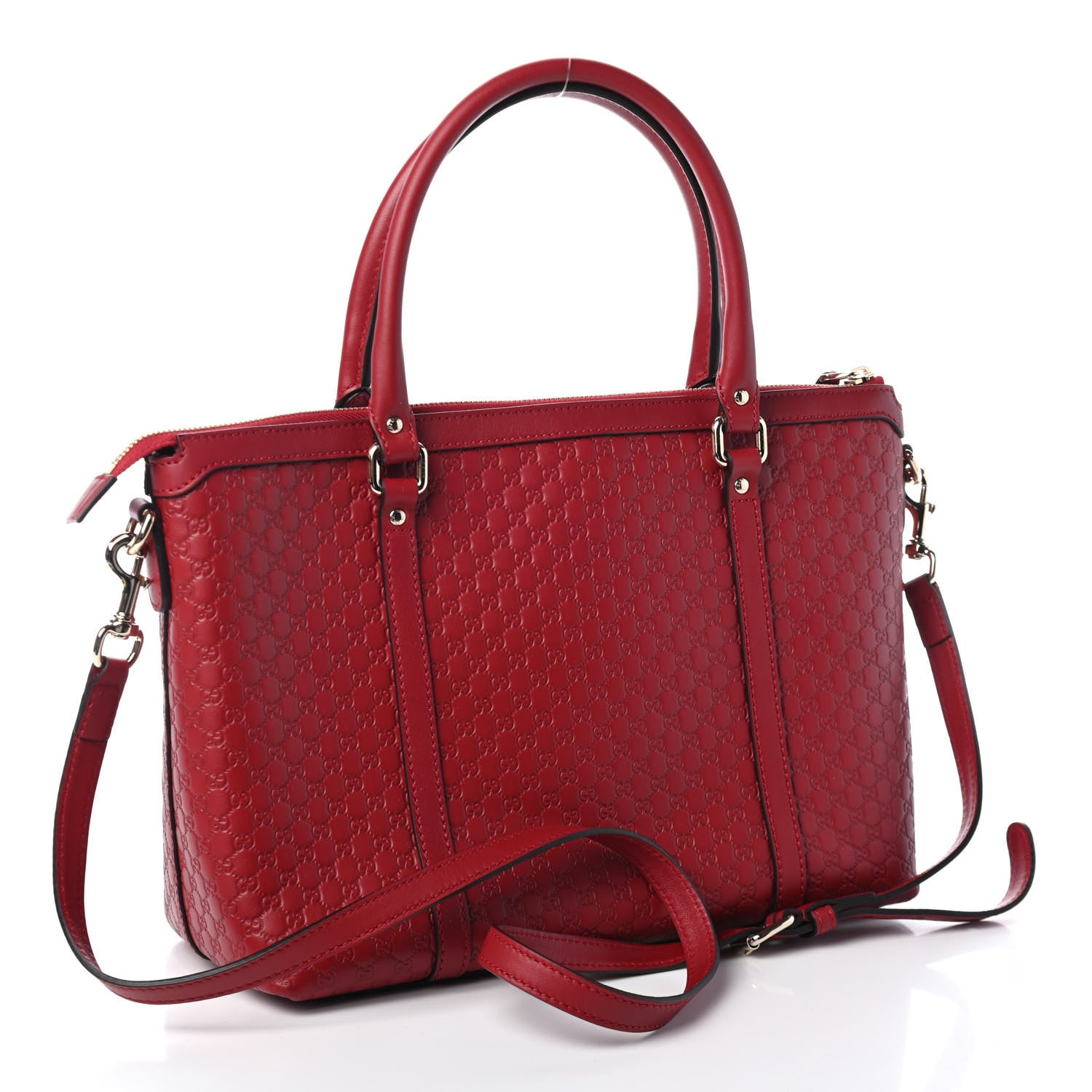 Gucci Soft Microguccissima Small Zippered Satchel Rosso 2 of 4