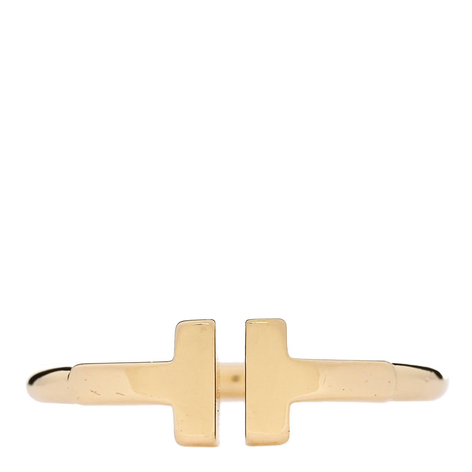 Tiffany 18K Yellow Gold T Wire Ring 50 5.5 1 of 4