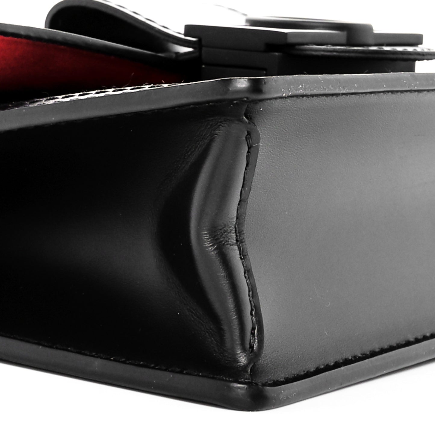 Patent Calfskin Laced Monogram Dauphine Chain Wallet Black
