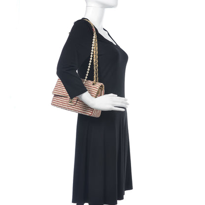 Chanel Jersey Quilted Medium Coco Sailor Flap Red White 2 of 10