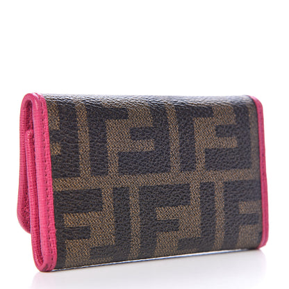 Fendi Zucca Spalmati Vitello Elite 6 Key Holder Tobacco Ciclamino 3 of 11