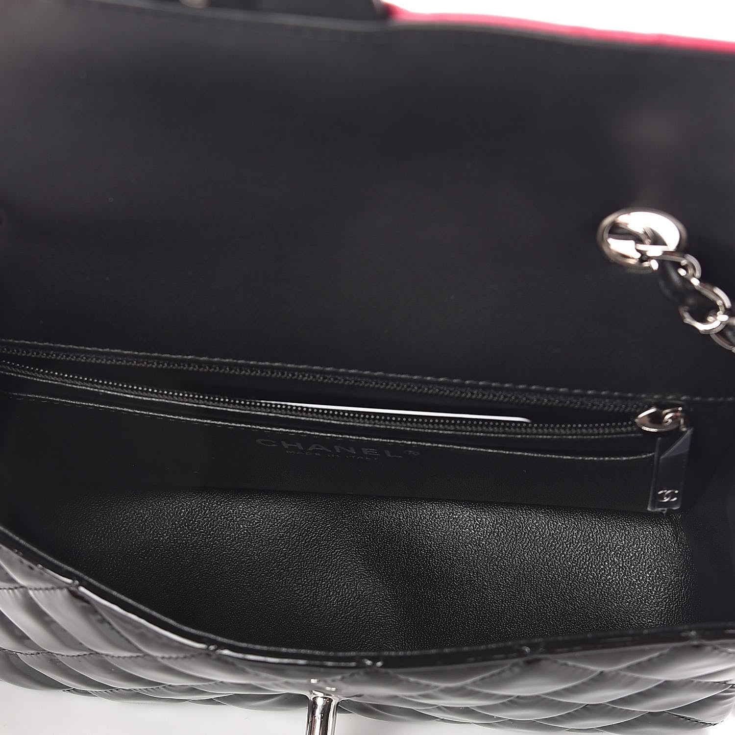 Chanel Patent Calfskin Quilted Bi-Color Mini Rectangular Flap Pink Black 5 of 11