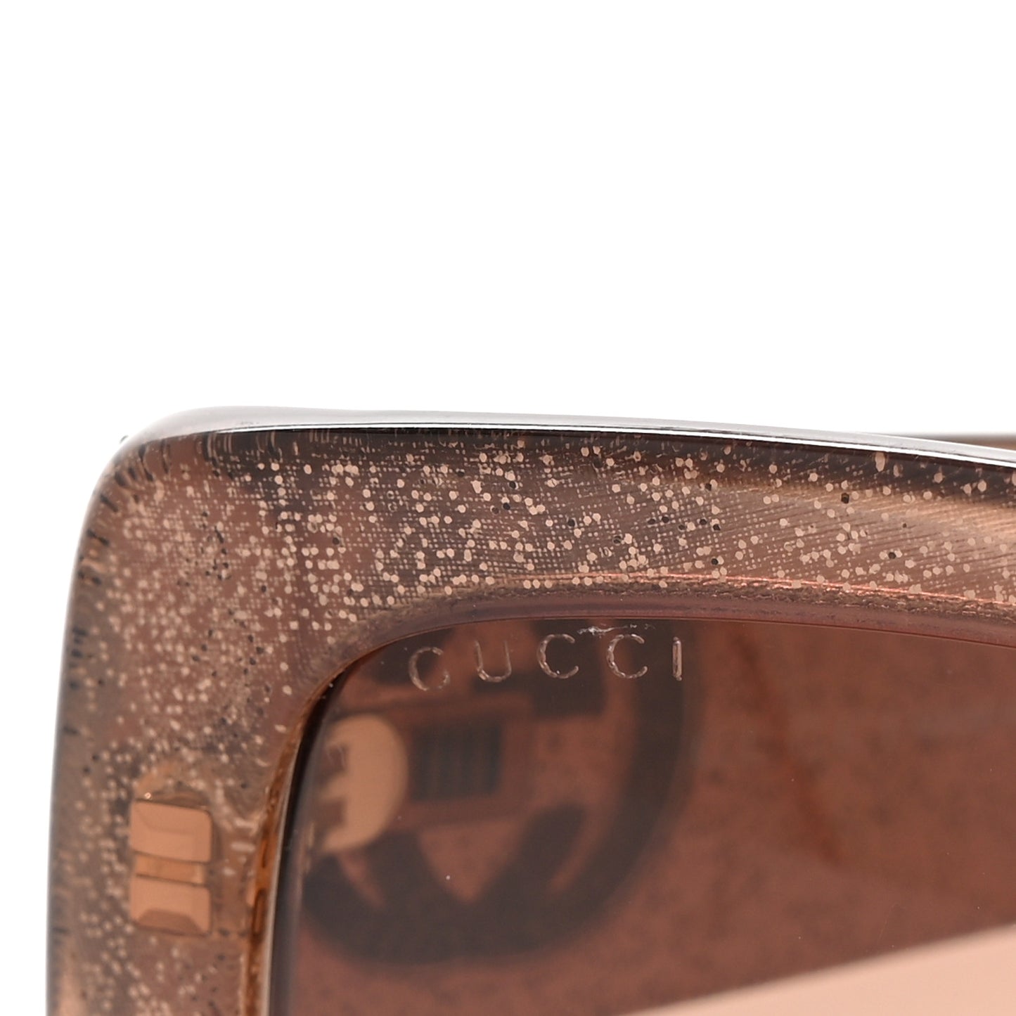Glitter Acetate Square Frame Sunglasses GG3814S Brown