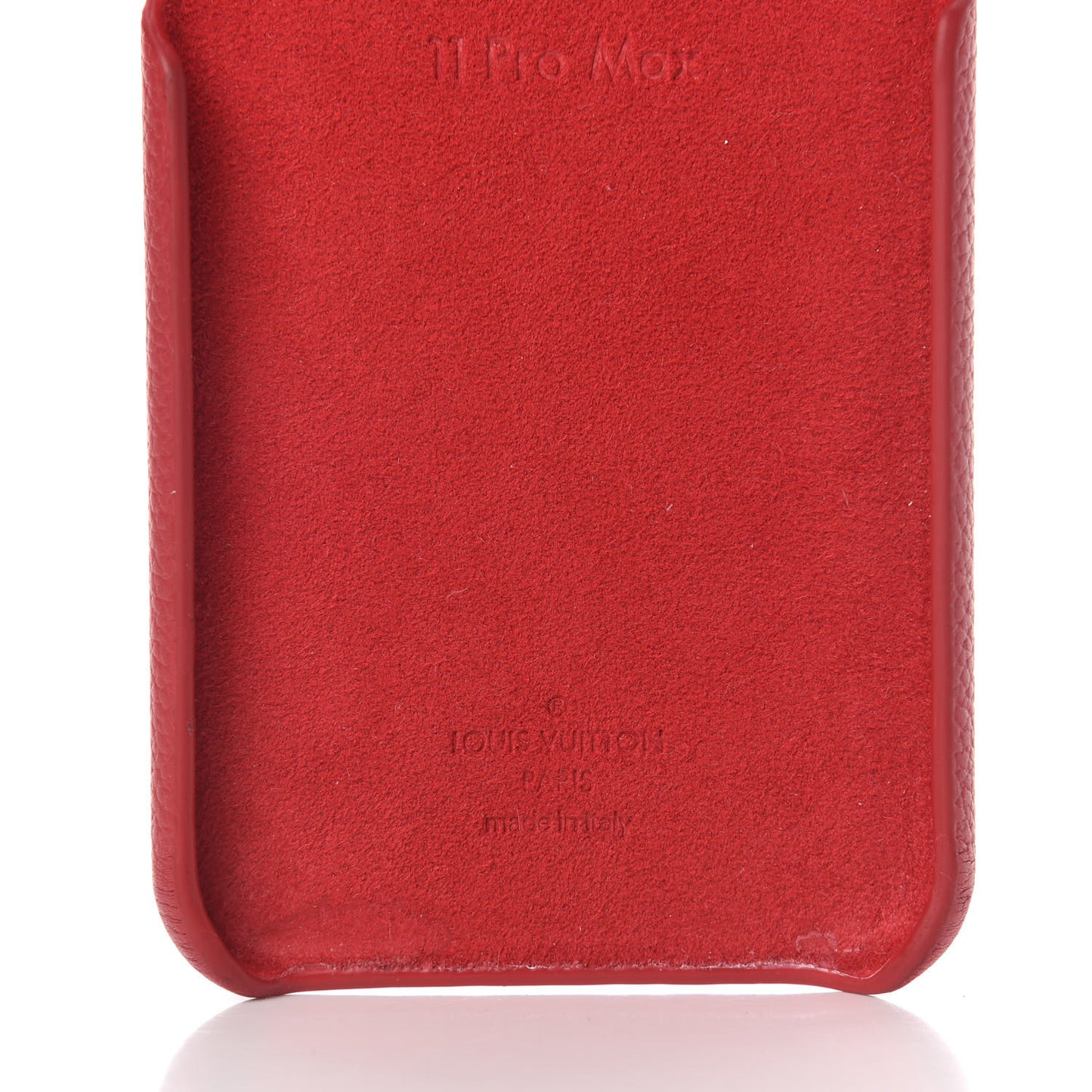 Calfskin Monogram iPhone 11 Pro Max Bumper Scarlet