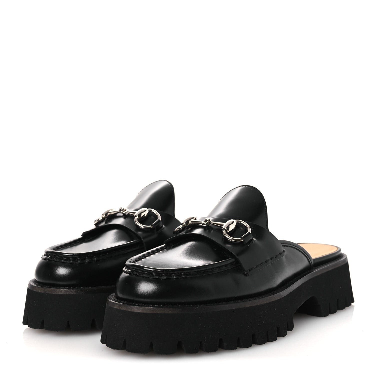 Gucci Cordovan Lux Womens Sylke Horsebit Platform Mules 37 Black 4 of 12