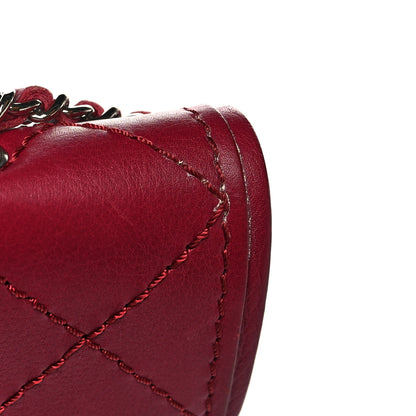Chanel Calfskin Stitched Clutch Flap Red 12 of 13