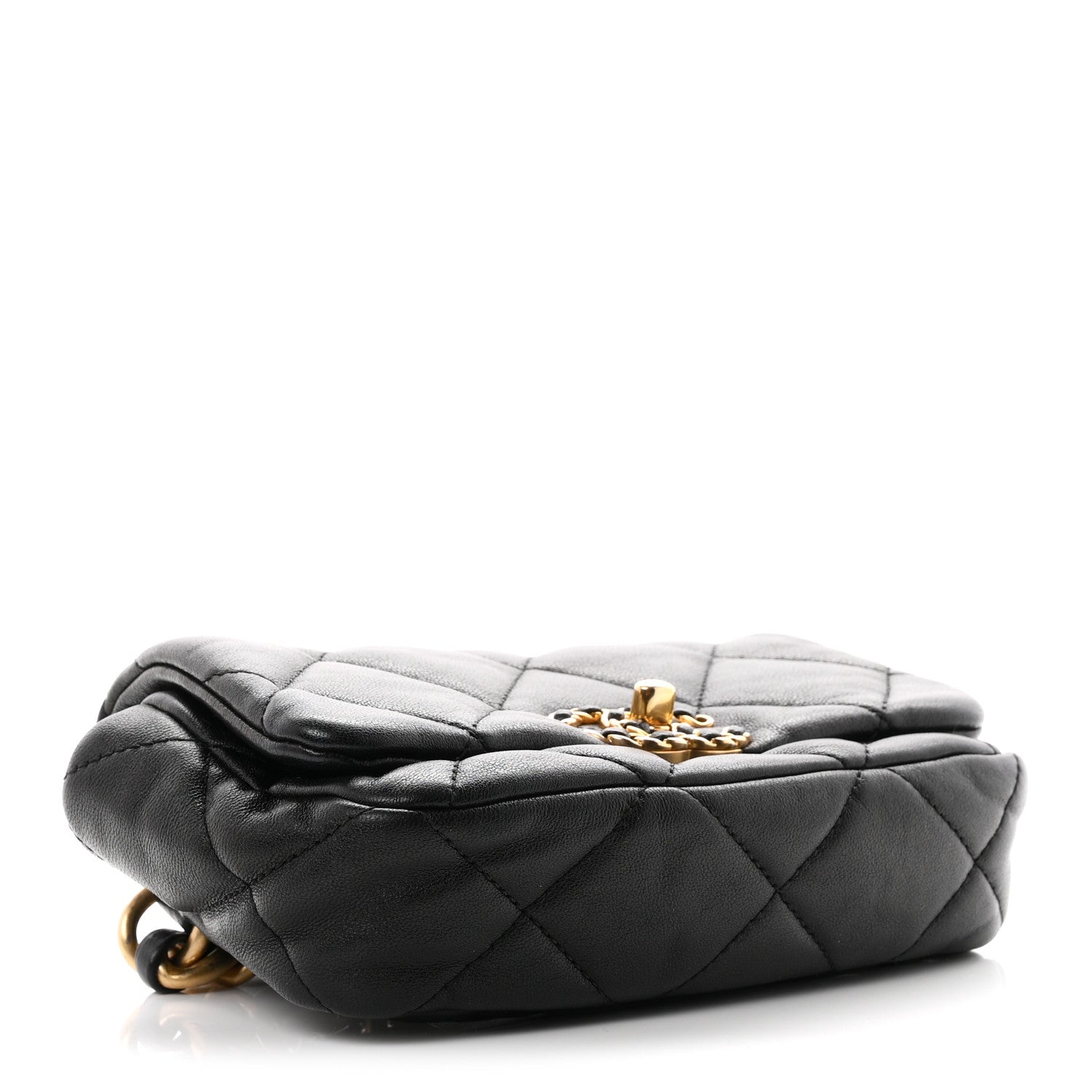 Chanel Lambskin Quilted Chanel 19 Waist Bag Black 3 of 9