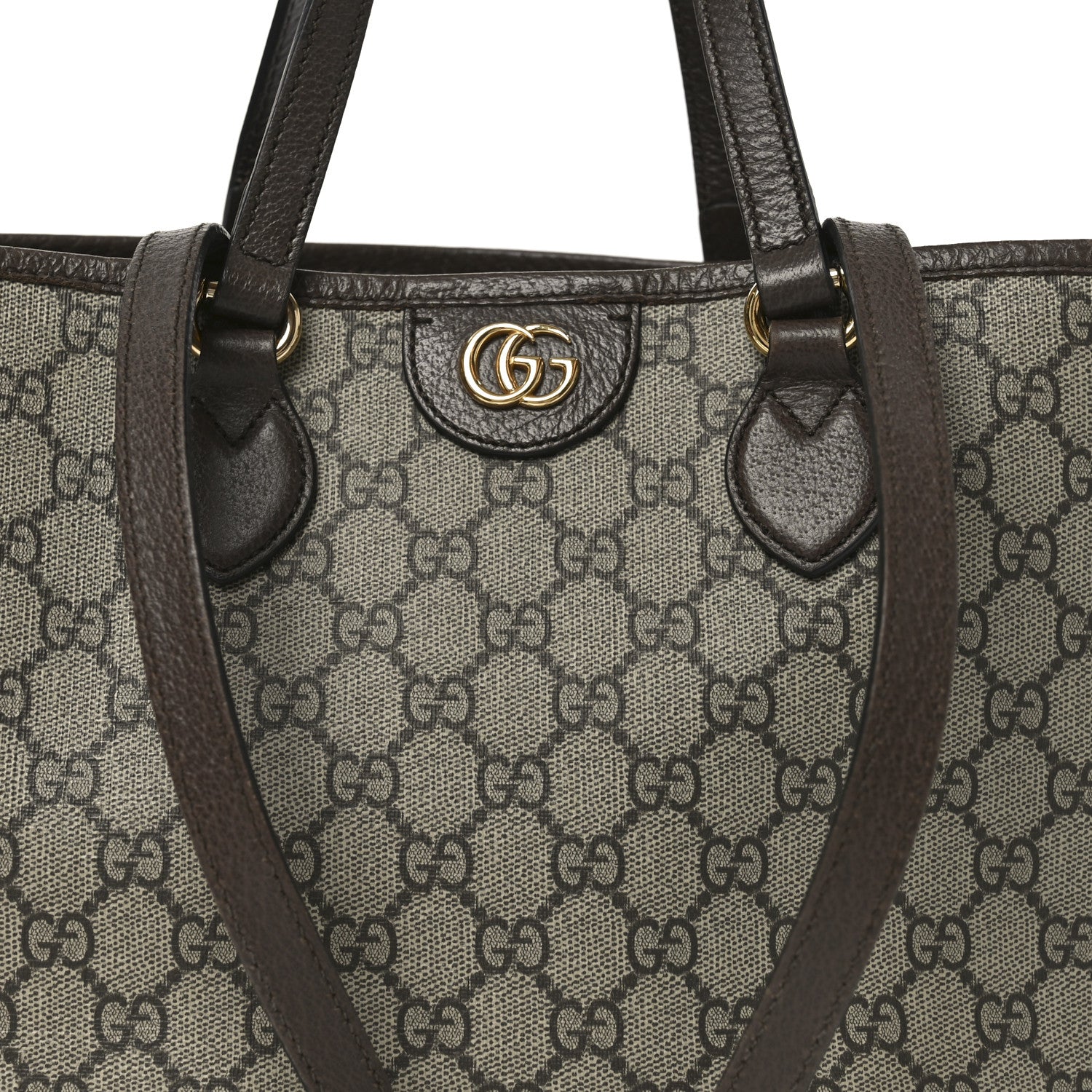 Gucci GG Supreme Monogram Textured Calfskin Small Ophidia Shoulder Tote Bag Beige Ebony New Acero 8 of 10
