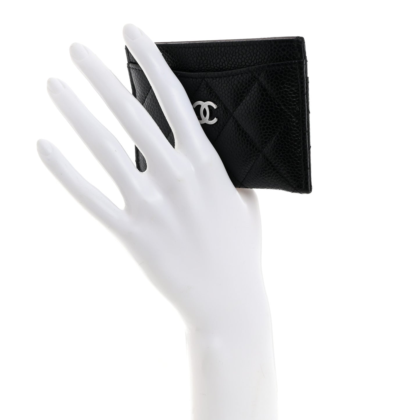 Caviar Quilted Card Holder Black