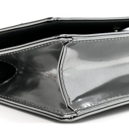 Christian Dior Metallic Patent Micro-Cannage Baby Diorama Flap Bag Silver 9 of 12