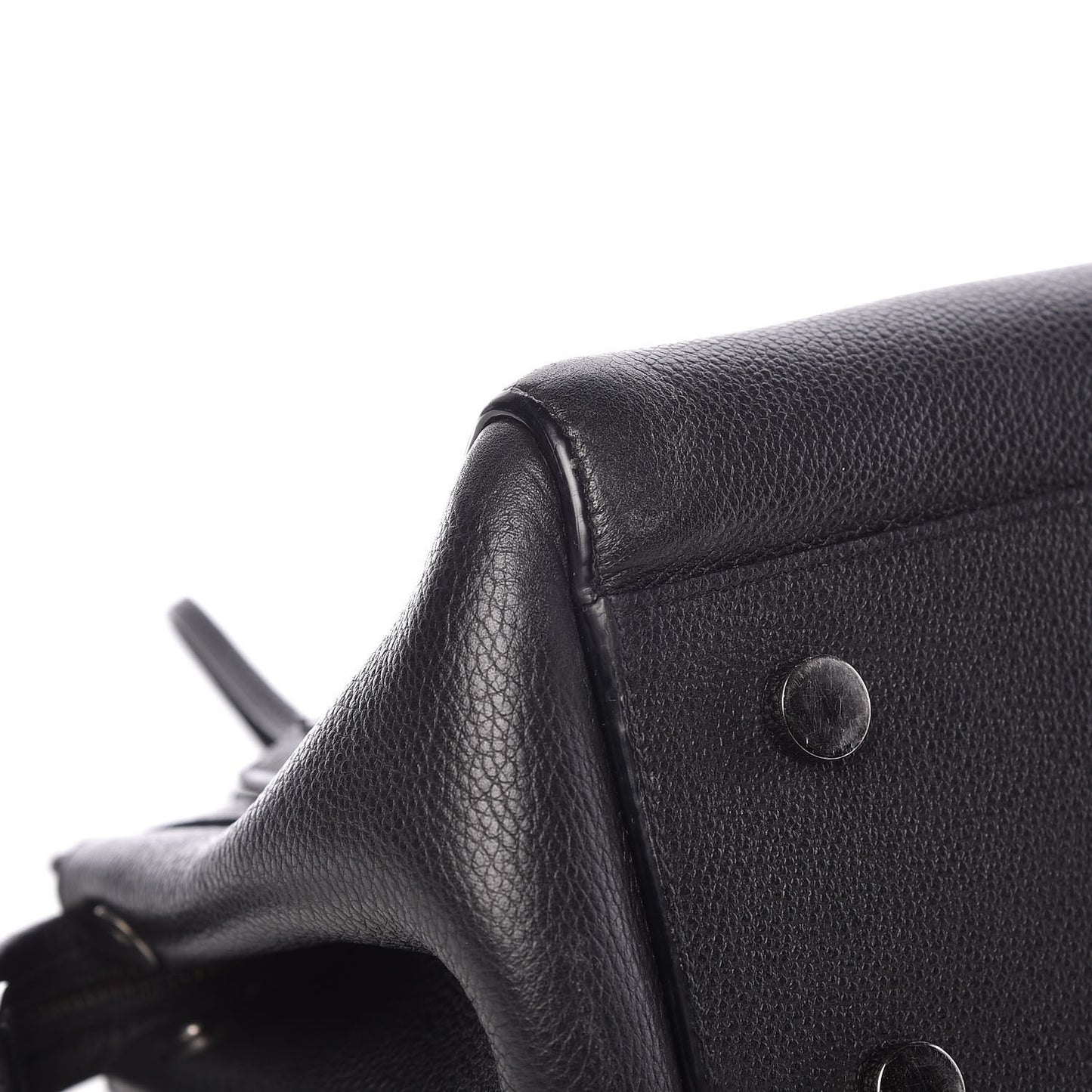 Grained Calfskin Small Cabas Rive Gauche Black