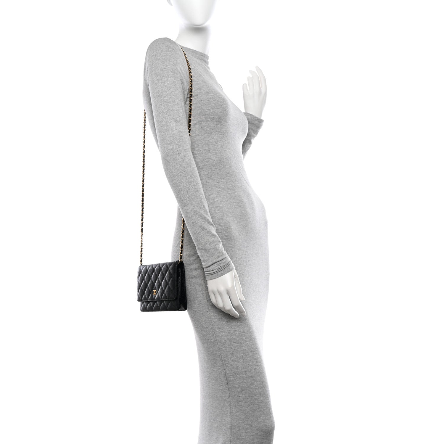 Chanel Caviar Quilted Wallet on Chain WOC Black 2 of 11