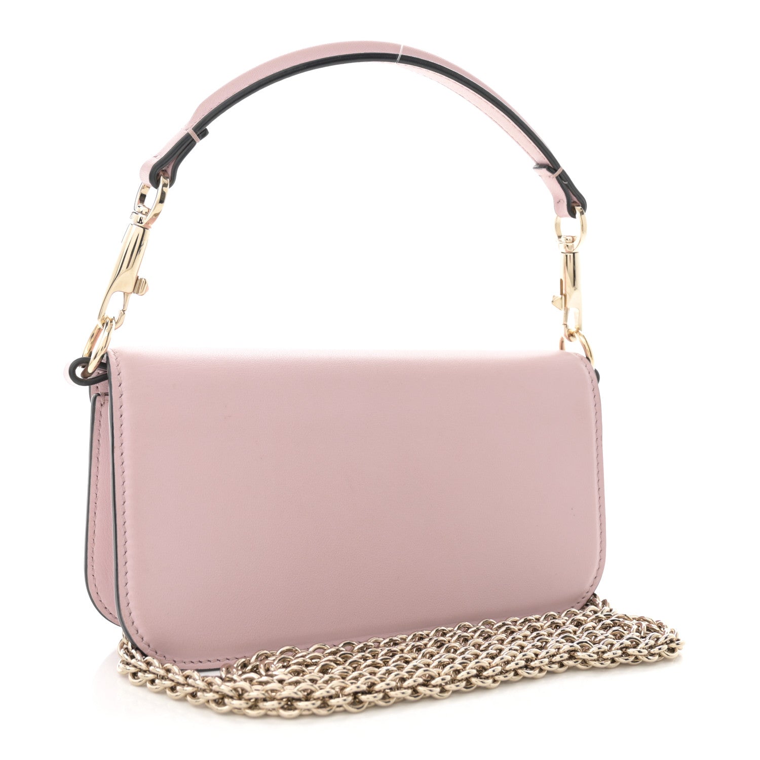 Valentino Garavani Calfskin Crystal Vlogo Small Loco Shoulder Bag Rose Cannelle 3 of 14