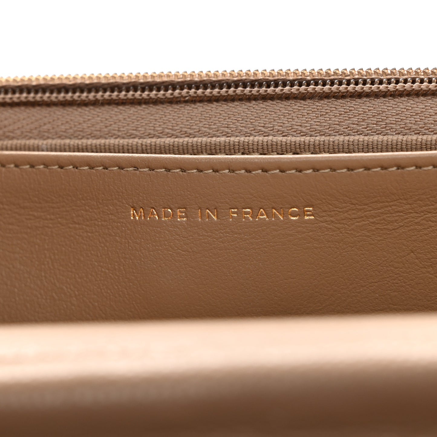 Caviar Quilted Wallet on Chain WOC Dark Beige