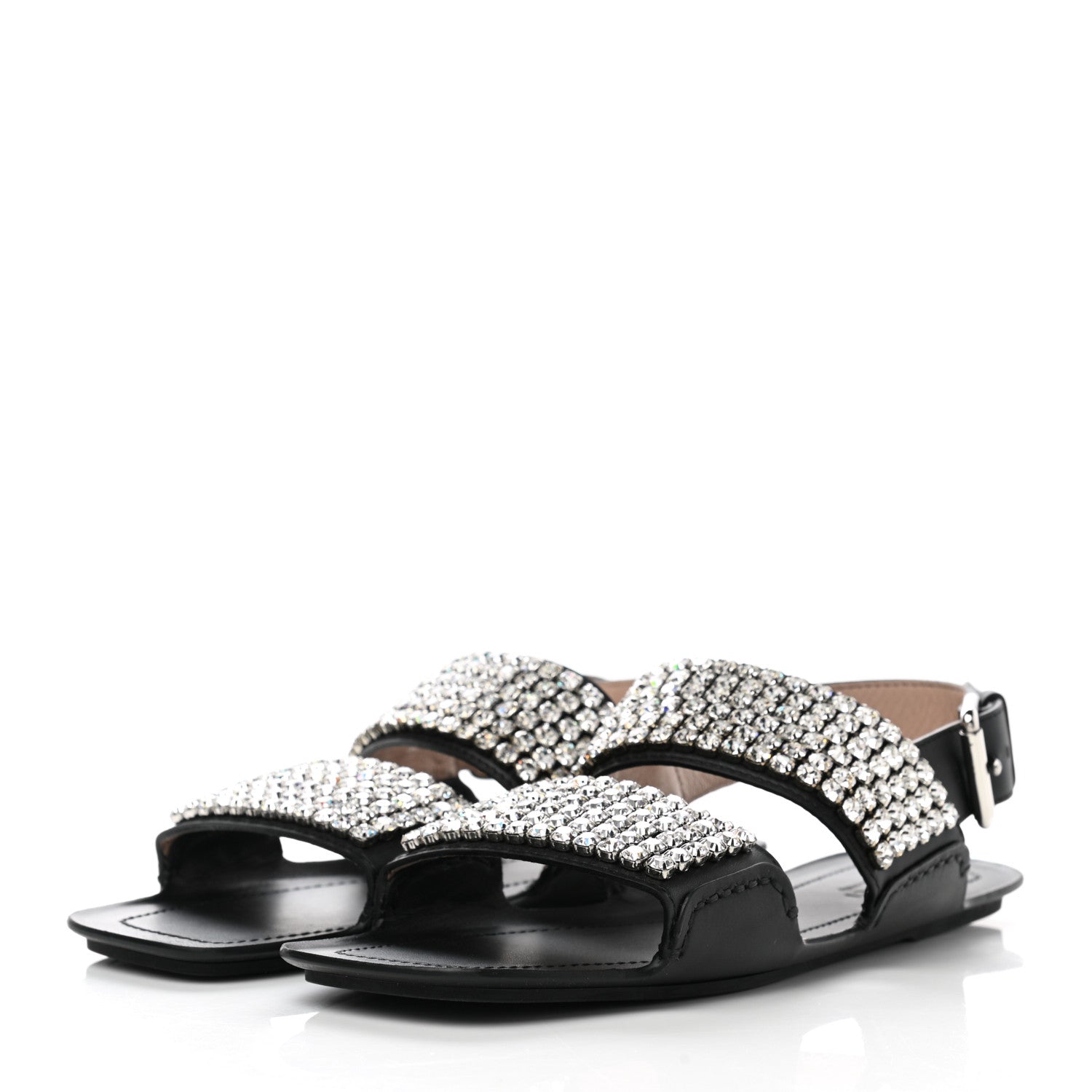 Gucci Napa Crystal Sandal 37 Black 3 of 8